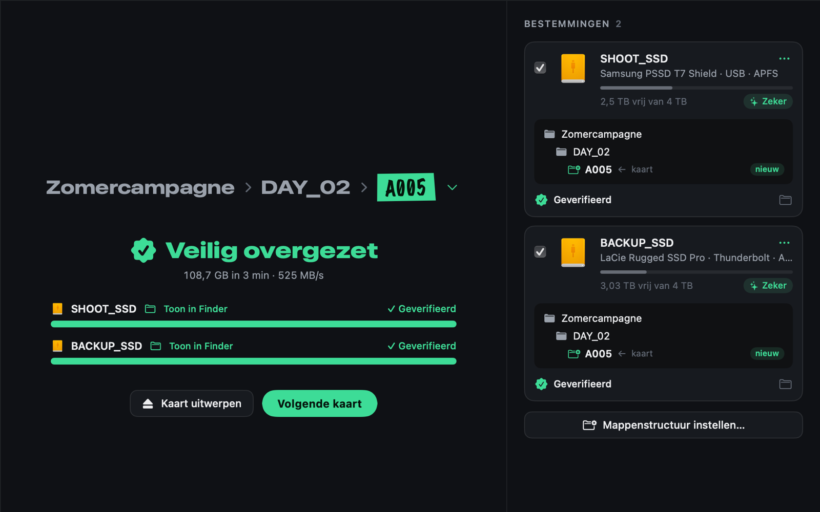Veilig overgezet: beide SSD's geverifieerd